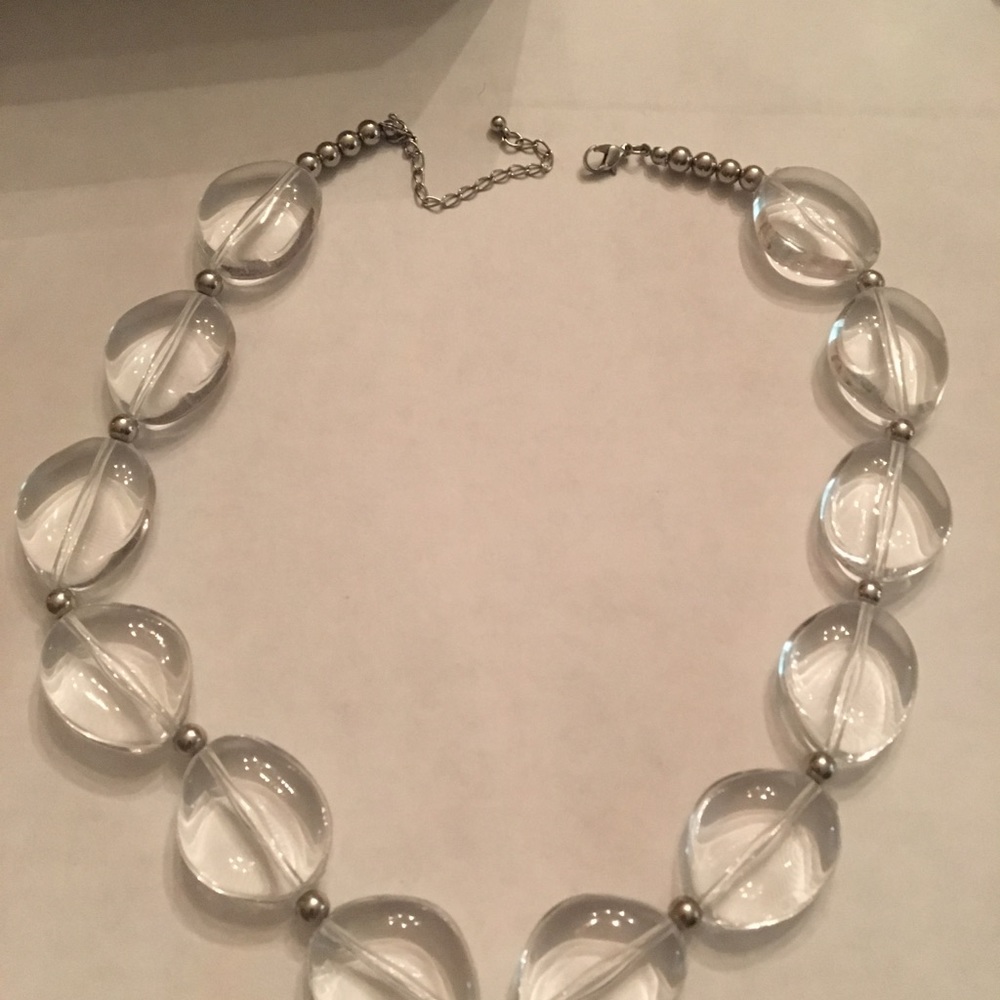 Clear is IN !!!!!!  statement necklace